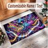 Music General Theme Soft Crystal Velvet Rug Custom Name & Text Print Non Slip Floor Rug for Bedroom Living Room