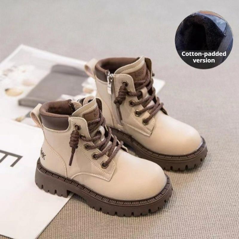 Children's Fashionable Leather Boots British Style Short Boots Everyday Versatile Casual Shoes