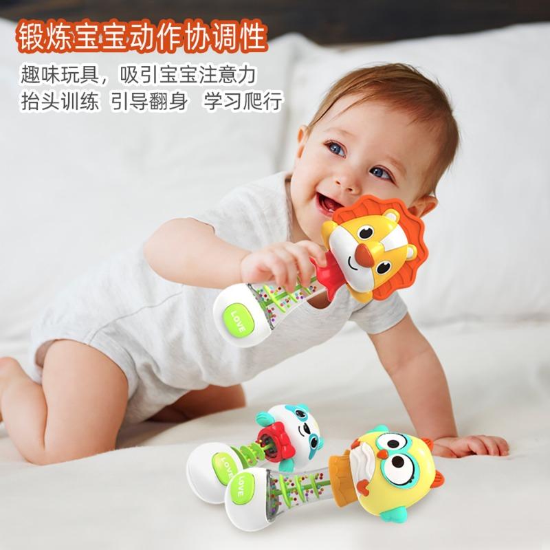 Cartoon Animal Rattle Stick Baby Grasp Press Sound Educational Toy