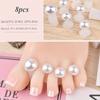 8pcs Cute Nail Separator, Simulation Pearl Design Finger Nail Toe Separators, UV Gel Nail Polish Toe Splitter, Manicure Pendicure Tools
