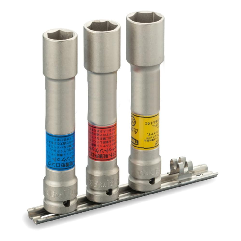 TONE Impact Thin Long Wheel Nut Socket Set with Holder 3 Pieces 12.7mm Drive