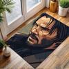 Mysterious Warrior Portrait Patterned Carpet, Non Slip Mat Suitable for Living Room and Bedroom Sofas