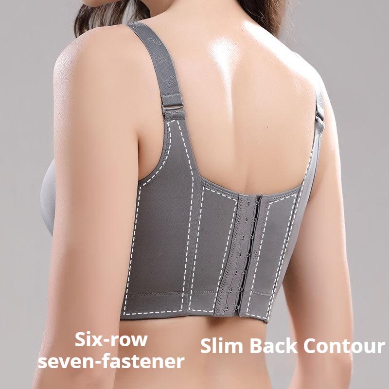 Seven-breasted Full-cup Plus-size Underwire-free Gathered Side-breasted Adjustable Bra