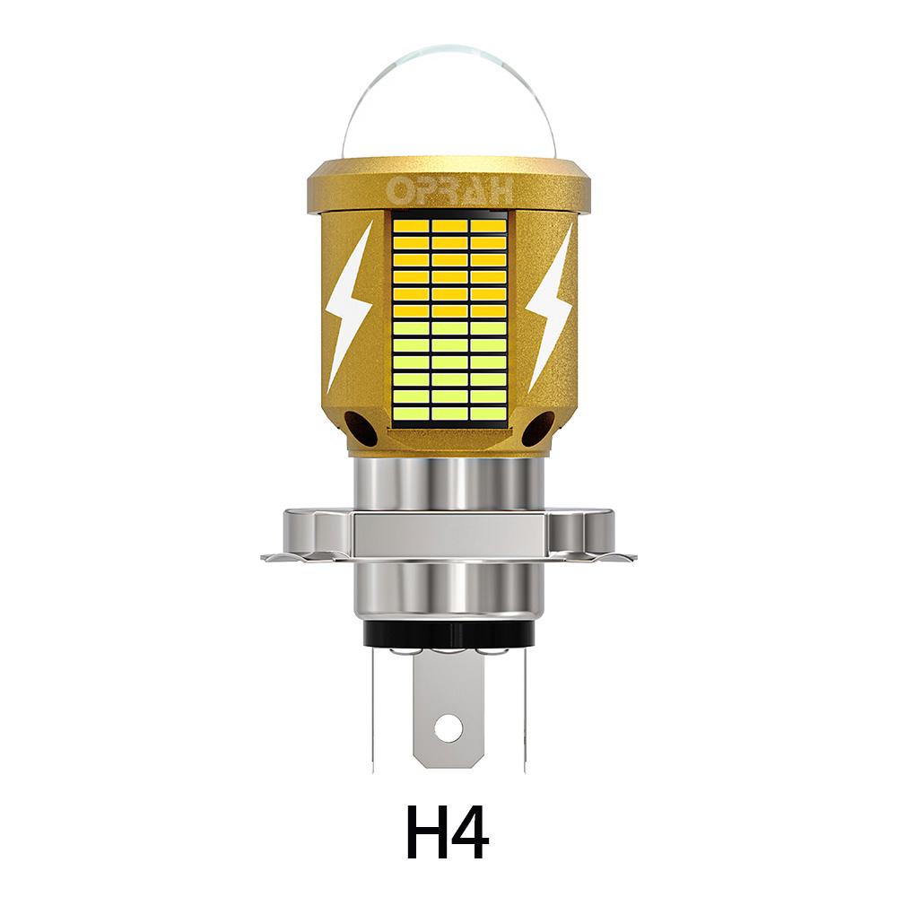 H4 H6 Motorcycle Headlight High Low Beam BA20D 4014 3570SMD Bulbs Canbus No Error Auto Fog Lamp Moto Motorcycle White Amber 12V