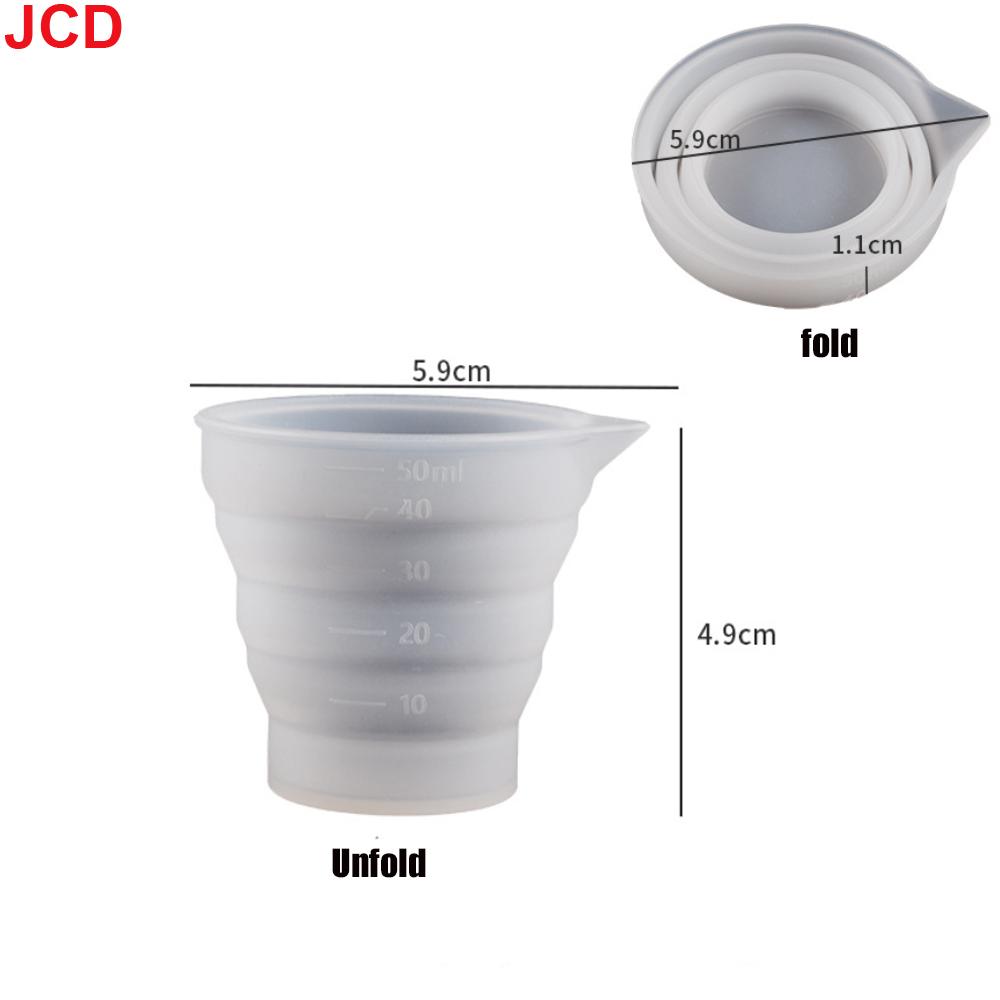 JCD Silicone Resin Measure Cups Graduated Silicone Measuring Collapsible Silicone Measuring Cups for Epoxy Molds