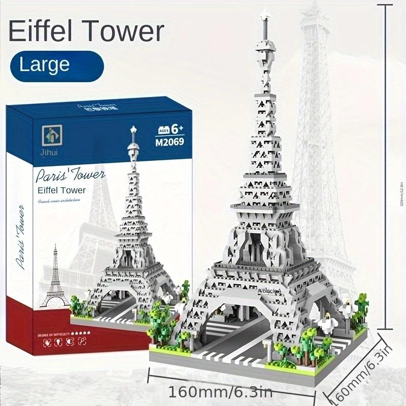 Paris Eiffel Tower Children'S Puzzle Micro Particle Block Assembly Landmark Building Model Ornament Boy Toy High Difficulty