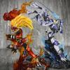 Neue Digimon Agunimon Garurumon 26cm Actionfiguren PVC Exquisite Statue Sammlerstück Anime Modell Spielzeug Computergehäuse Dekoration Jungen Geschenk