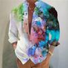 Men's shirt long-sleeved colorful fashion cardigan shirt Hawaiian 3D printed shirt XS-6XL super large size shirt soft fabric