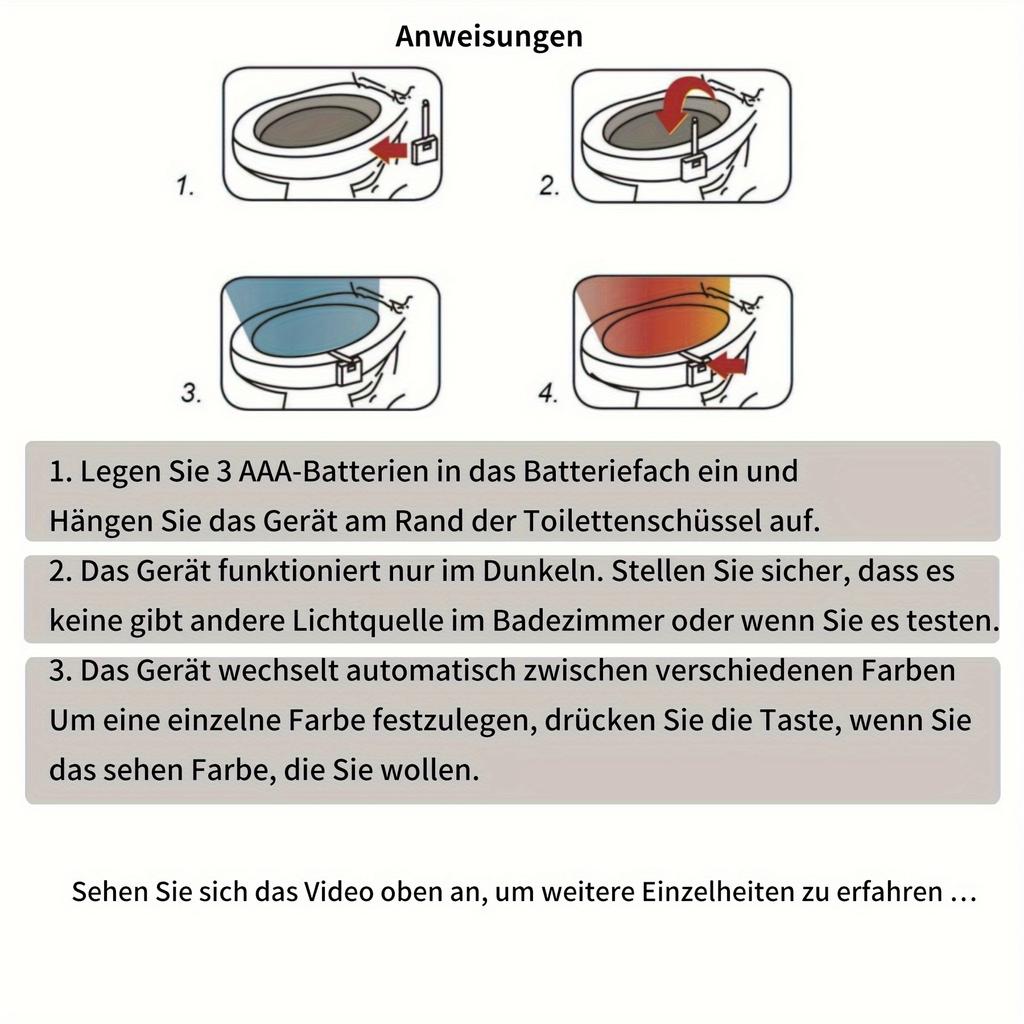 16-color motion-sensor toilet light, built into the toilet bowl, bathroom LED night light, suitable for toilets, Christmas gift.
