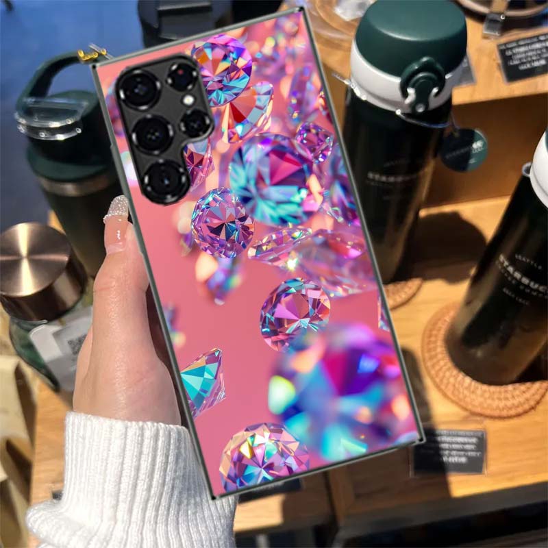Shining and Dazzling Diamond Gemstones Cases Phone Case for Samsung Galaxy S26 Ultra S25 Edge S24 S23 FE S21 Plus S20 S22 S10 Co