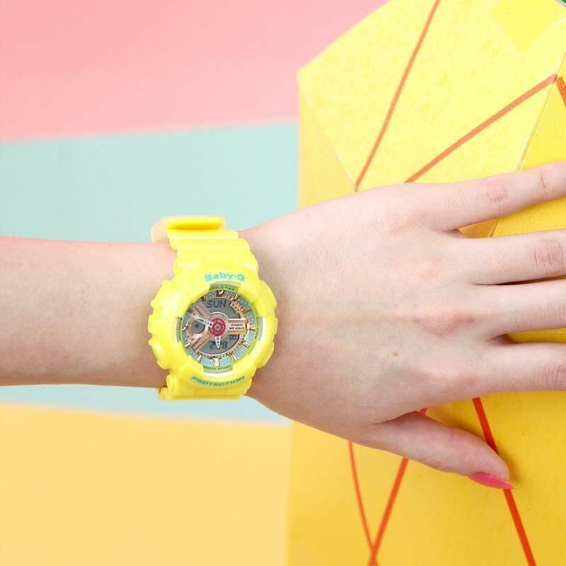 Casio BABY-G Theme Series Fashion Trend Vitality Street Classic Pointer Dual Display Sports Waterproof Quartz Movement Resin Strap BA-110CA-9A