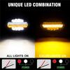2Pcs 5" 144W 7000LM 6500K & 3000K LED Pods Off Road LED Light Bar Spot Flood Combo Oval Amber Work Light Fog Lights