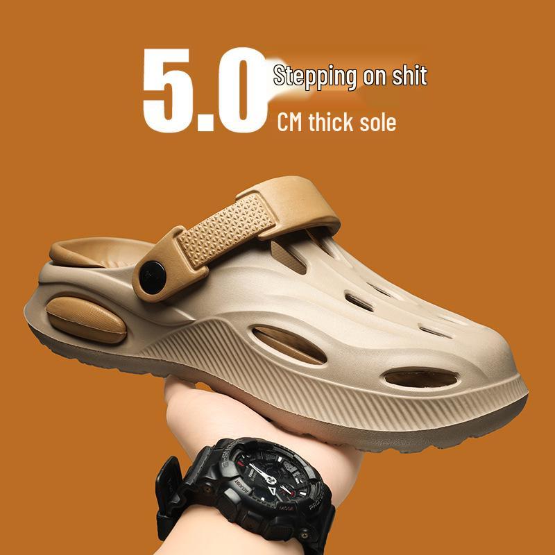 2025 Men's Summer Wear-Resistant Sports Clogs: Outdoor Closed-Toe Beach Sandals with Cushioned Comfort.