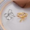 Elegant Gold Bow Tie Napkin Ring - Chic Wedding Table Accessory