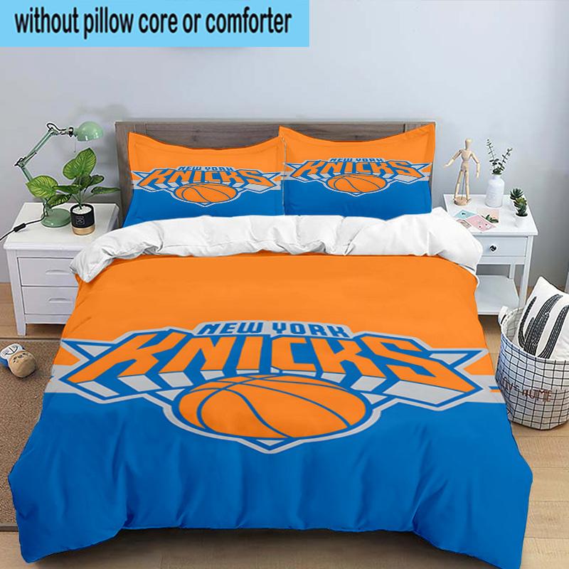 Knicks Logo Printed 3PCS Bedding Set, Includes A Duvet Cover and Two Pillowcases for Bedroom, Suitable for All Seasons Fan Gifts