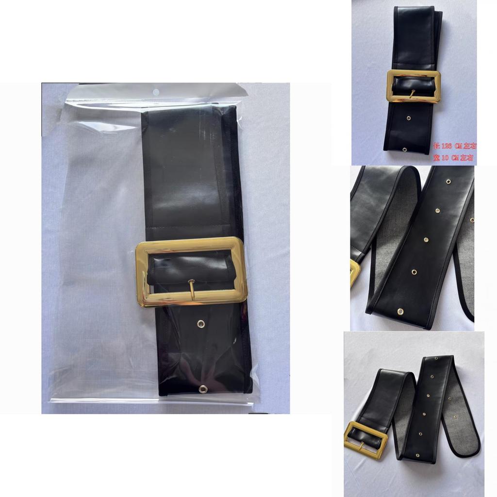 Fashion Pu Leather Wide Belt With Metal Buckle For Dress And Coat Styling Spring