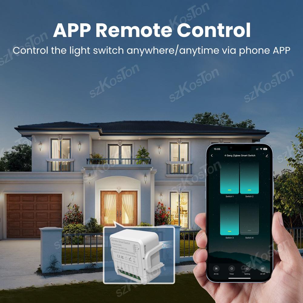 Tuya Wifi Smart Switch Module Smart Home DIY Breaker 1 2 3 4 Channel Supports 2 Way Control Voice Works with Alexa Google Alice