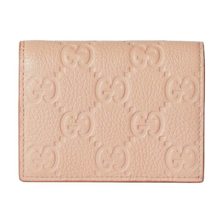 

Gucci GG Emblem Embossed Logo Snap Closure Leather Mini Wallet Women wallet Light-Pink 815901-AAEEM-6802 Basic Set (Bag+Dust Bag)