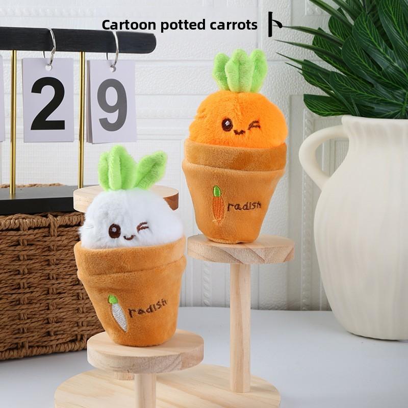 Carrot Potted Cartoon Stuffed Toy Plush Keyring Pendant For Bag Decor Gifts And