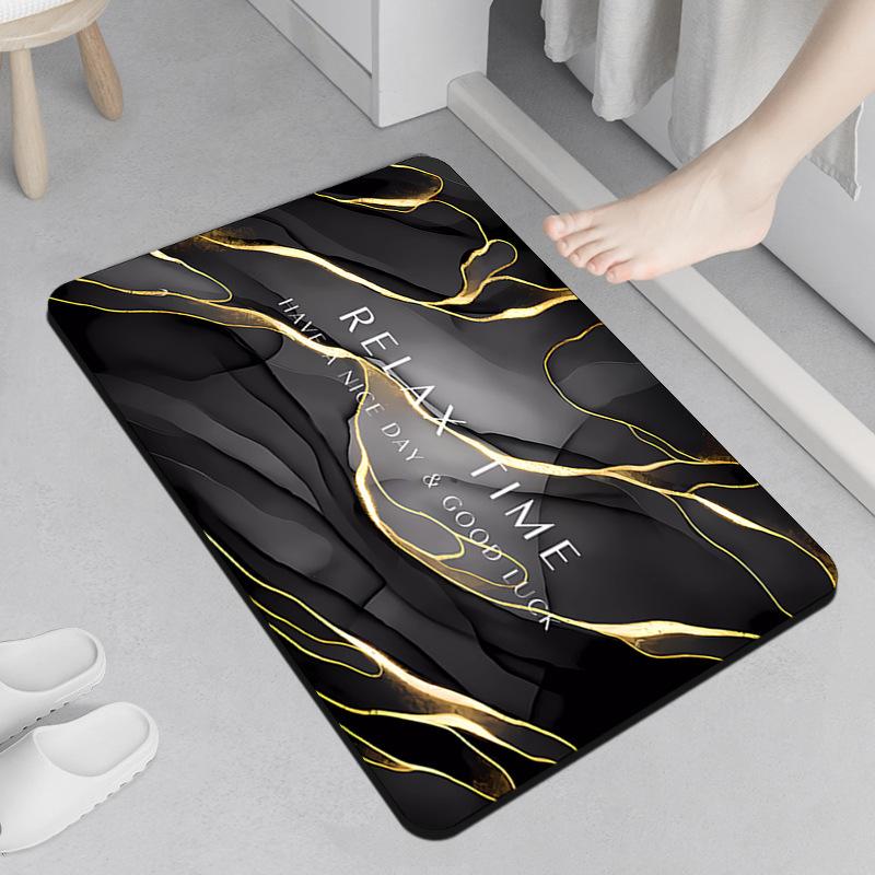 Nordic Light Luxury Style Bathroom Diatom Mud Water Absorption Pad Toilet Foot Pad Household Bathroom Door Rubber Anti Slip Floor Mat