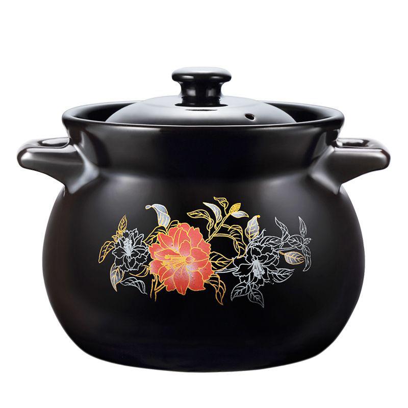 High-Temperature Resistant Large Capacity Ceramic Casserole and Soup Pot for Gas Flame