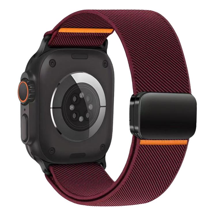 Elastic‑Nylon Replacement Watch‑Strap With Magnetic‑Buckle, Stretch Adjustable Wrist‑Bracelet Accessory For Apple Watch 38/40/41/42mm