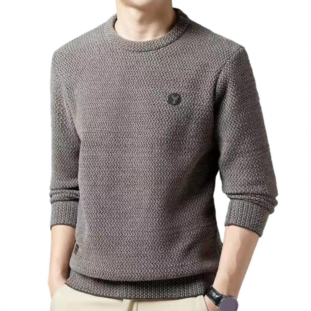 

Warm Velvet Thicken Sweater Solid Elderly Sweater Fashion Pullovers Men Winter Autumn Winter XXL хакі