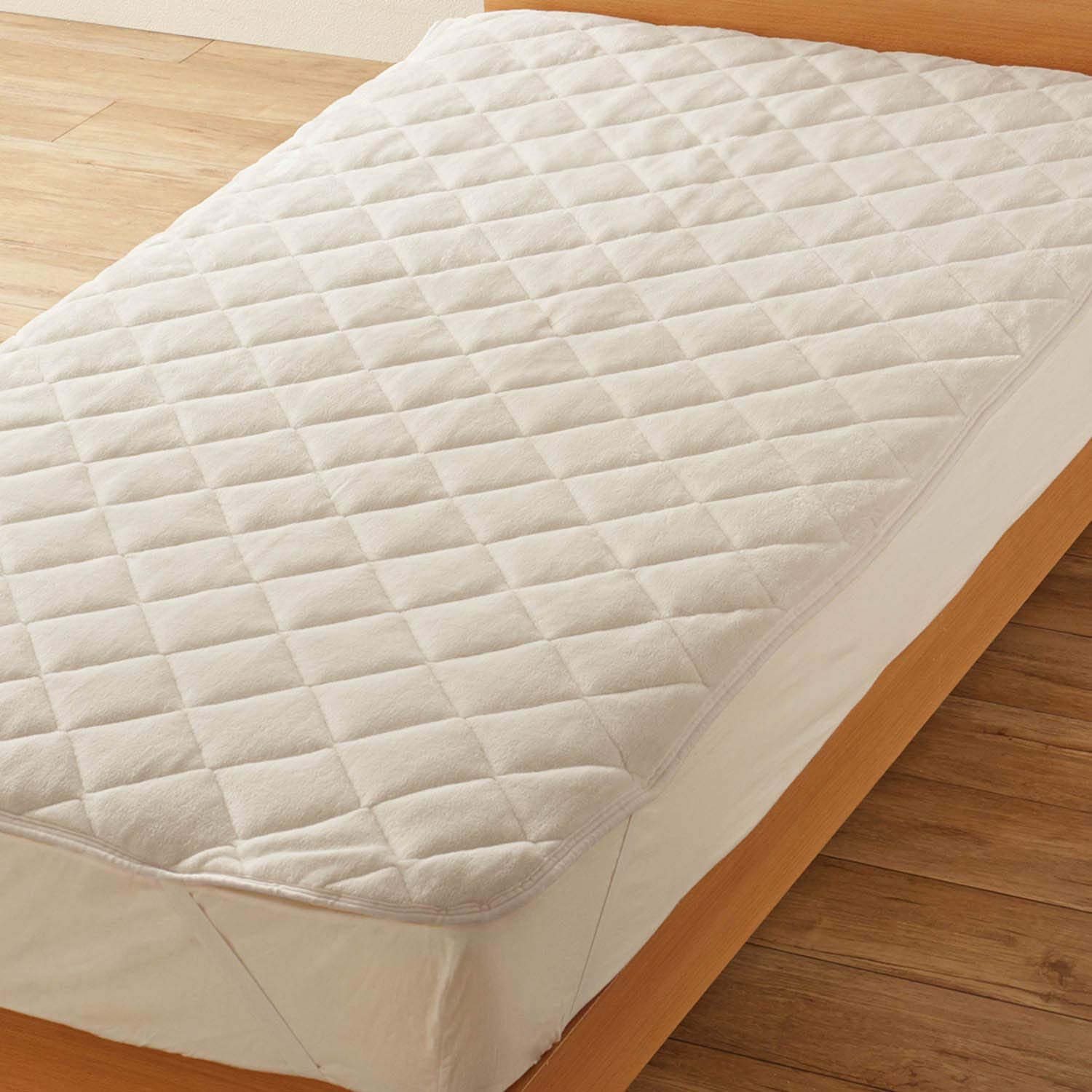 

Belle Maison Washable Microfiber Meltro Bed Pad, Ivory, Double