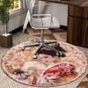 Cherry Blossom Geisha Beauty round carpet Chair cushion Round Entryway Rug, Soft Round Rugs for Living Room, Bedroom, Circle Carpet decor gifts