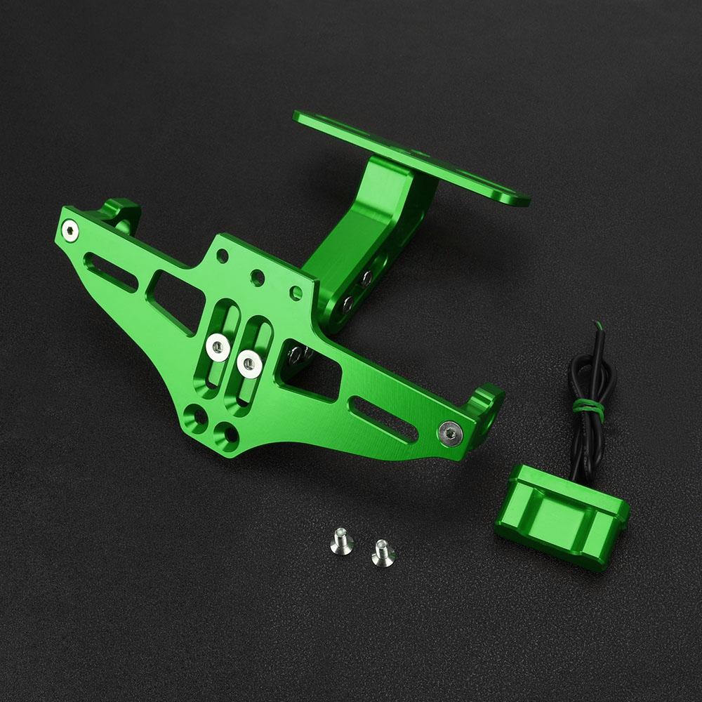 

Motorcycle License Number Plate Holder Frame Adjustable LED Lights For YAMAHA XMAX 300 xmax300 X-MAX300 2017-2024 green no logo