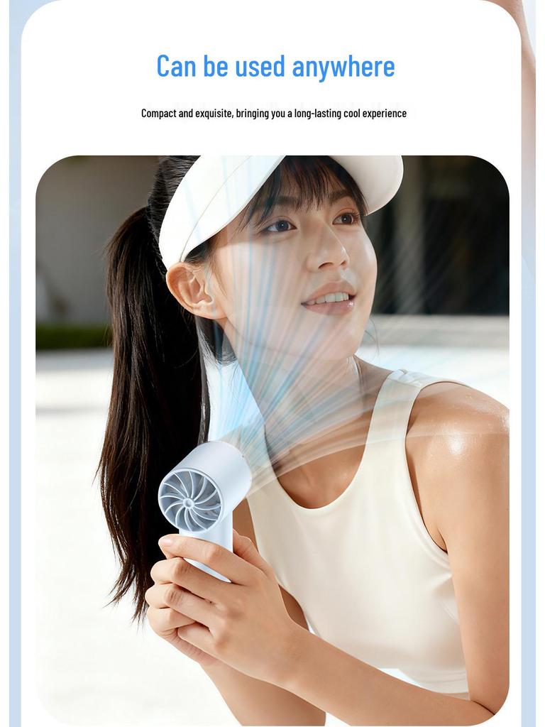 Macaron Color T72 Handheld Ice Pack Fan: Long-Lasting Battery, Powerful Turbine, High-Speed Cooling