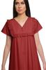 Moomaya Solid Short Sleeve Nightdress For Ladies Button Placket Nightwear