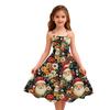 Kindermode Lässig Weihnachts-Print Sexy Schulterfrei Punk Retro Kleid