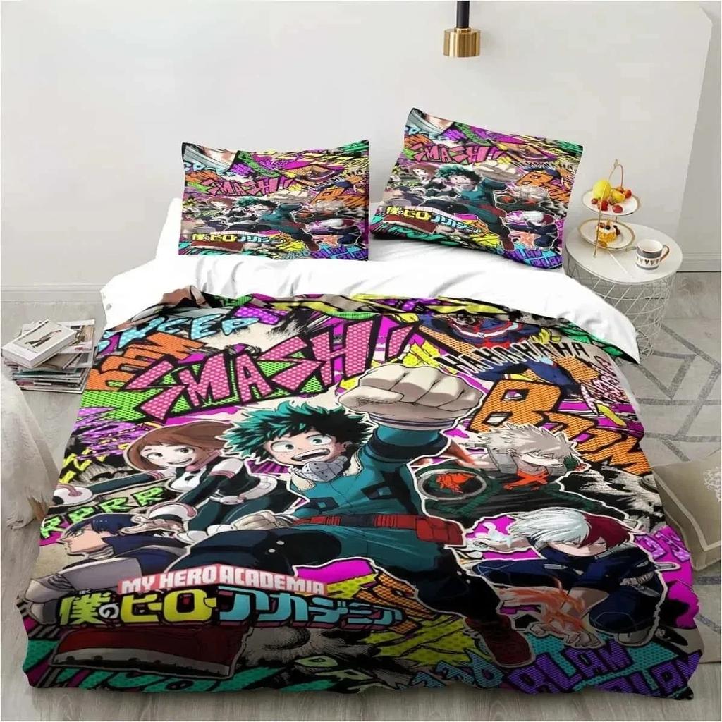 3D Print Bedding Gift Anime My Hero Academia Bedding Set Single Twin Full Queen King Size Bed Set Adult Kid Bedroom Home Textile