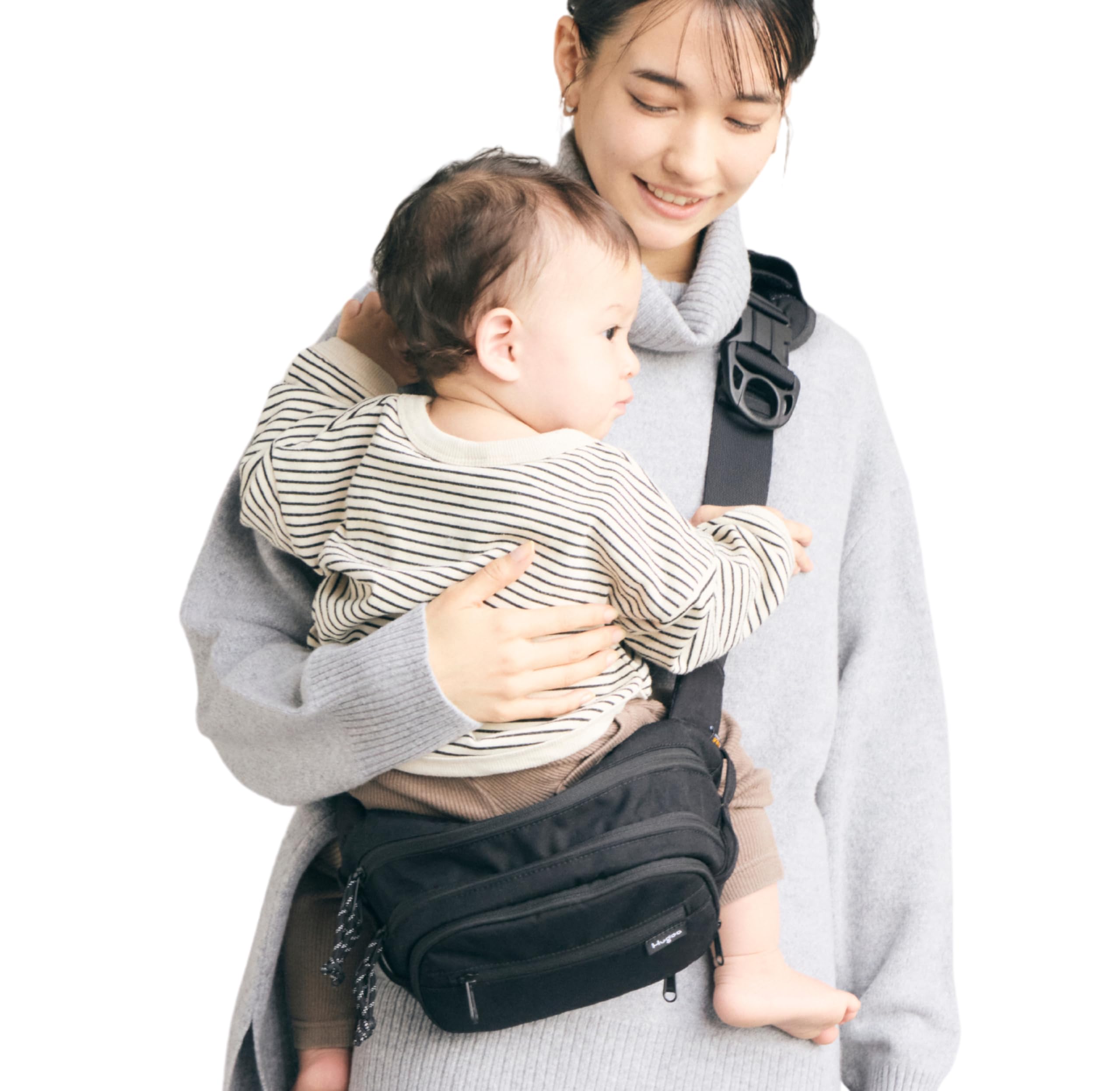 

[Mamari Review Award 2025 Winner | Good Design Award Winner] Hugoo Hipseat, Shoulder Bag, Baby Carrier, Sling, 2-Way, For Moms and Dads, Suitable for