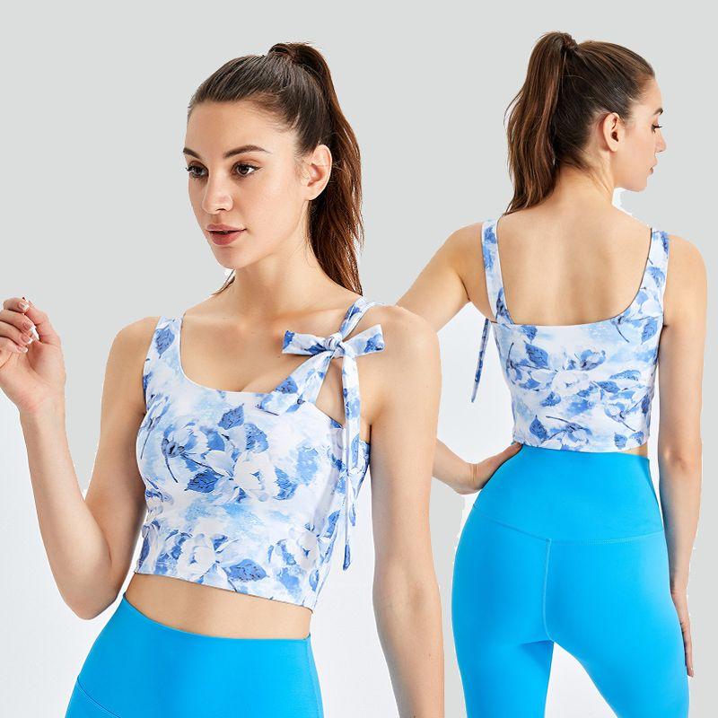 Fairy Temperament Beautiful Yoga Suit Vest Women 'S High-Grade Top Strap Chest Pad Quick-Drying Ice Silk Yoga Pants