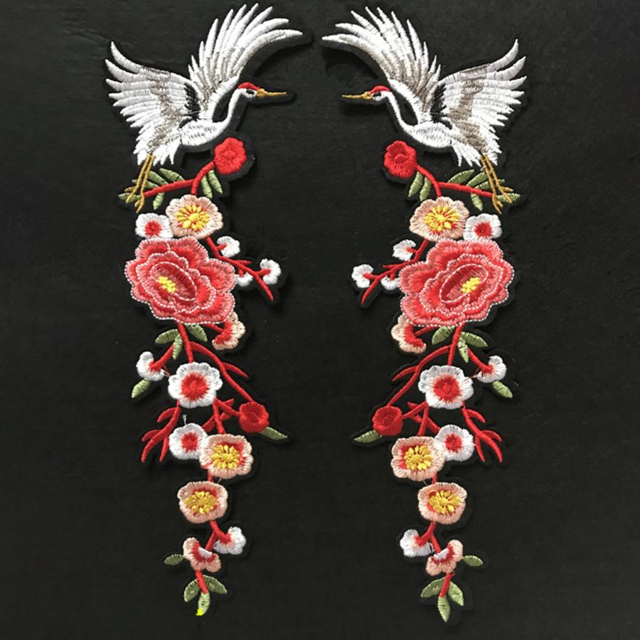 

1 пара вышивка роза цветок птица пришивные нашивки платье шляпа сумка джинсы аппликация рукоделие аксессуары для одежды DIY нашивки
