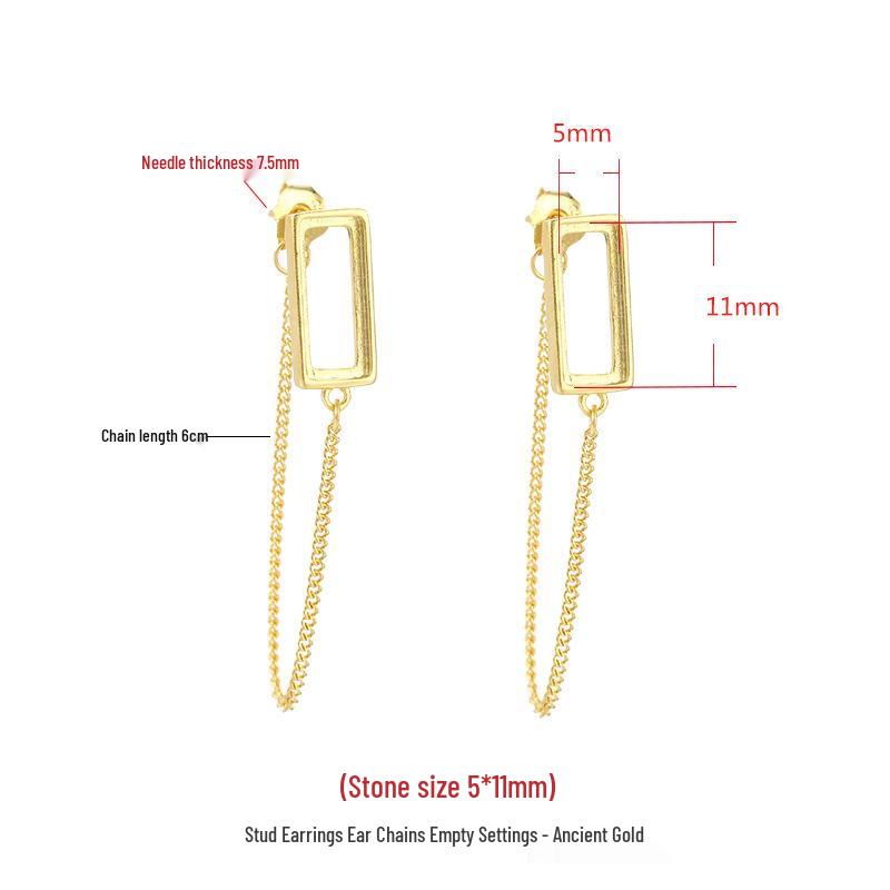 

Женские квадратные серьги-пусеты из серебра 925 пробы - DIY установка янтаря/бирюзы, модные и элегантные украшения для ушей. 925 Sterling Silver