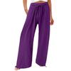 Spring and Summer Women's Pants Cotton Linen Wide Leg Beach Pants Casual Pants