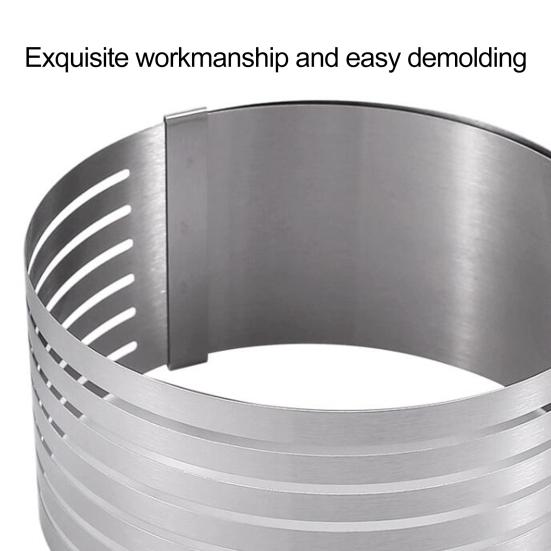 6-8 Lnch/9-12 Lnch Cake Slicer 7 Layer Food Grade Easy To Clean Cut Evenly Stainless Steel Adjustable Round Cake Cutter Ring Kitchen Gadget