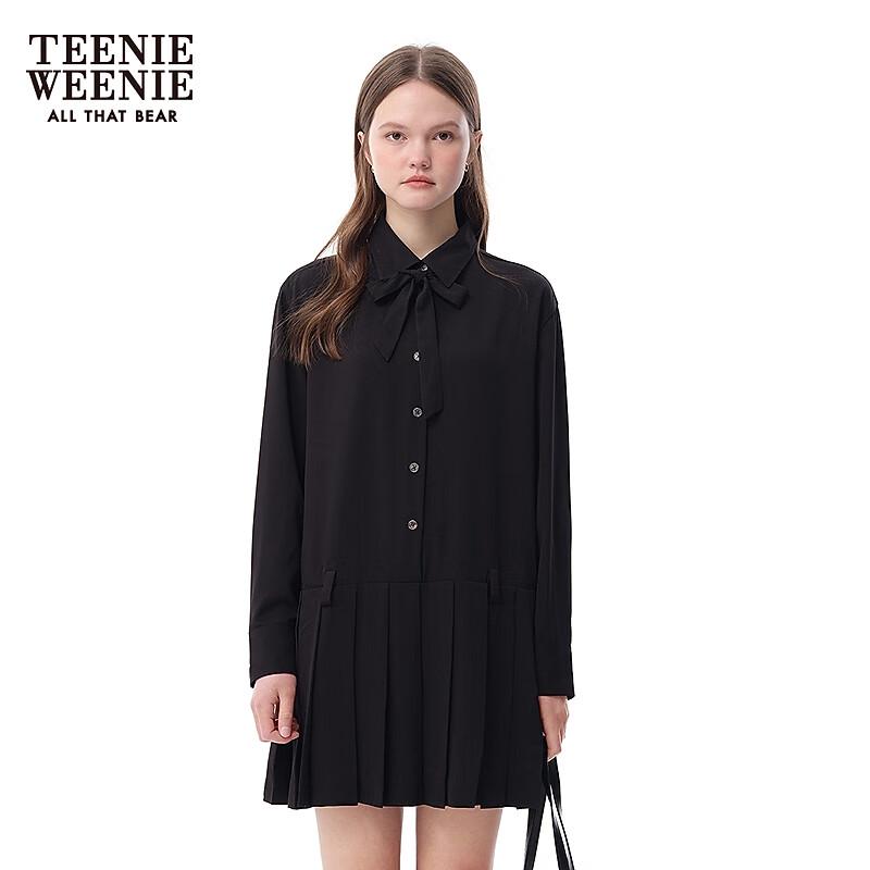 Мини-платье Teenie Weenie женское винтажное в горошек плиссированное с длинным рукавом 170/L