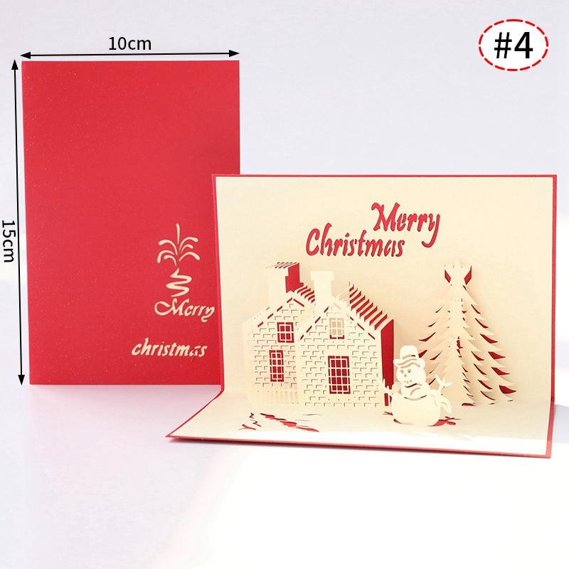 3D Christmas Tree Greeting Cards Desktop Decor Xmas Party Pop Up Card Postcard for Kids 2025 New Year Home Decoration Supplies