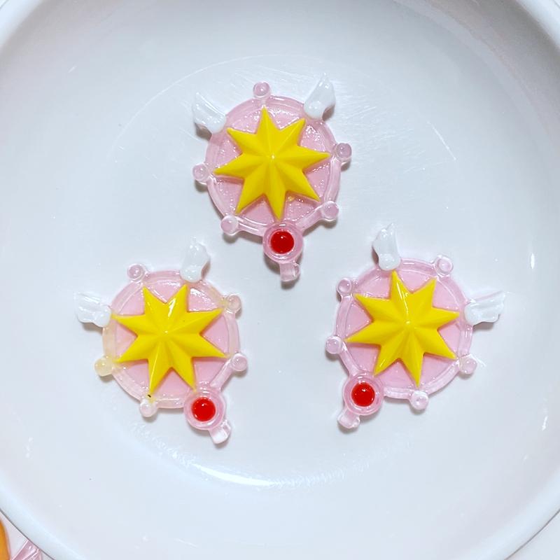 10Pcs New Resin Lovely Cartoon Magic Stick Flat Back Cabochon Scrapbook DIY Embellishments Accessories