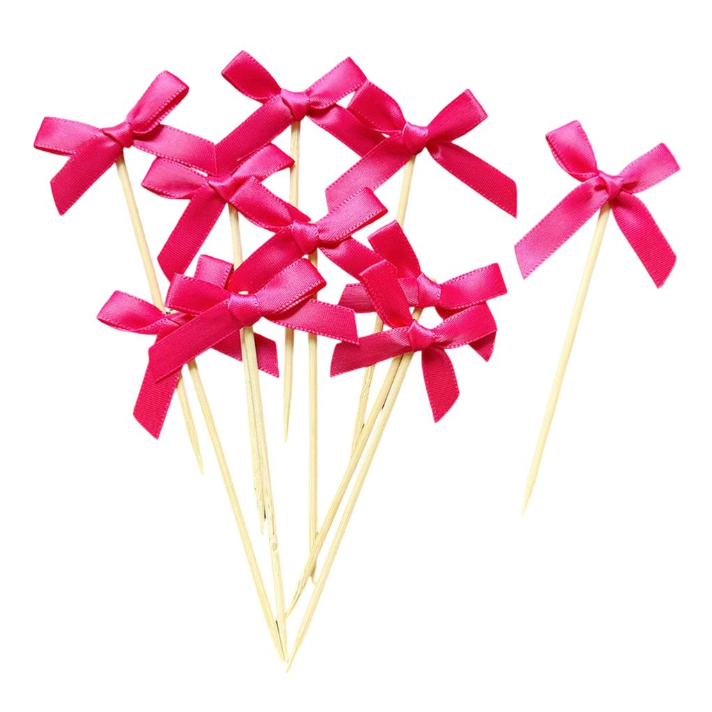 10pcs Creative Bowknot Cupcake Toppers For Birthday And Bridal Shower Romance Themed Party Cake Decorations