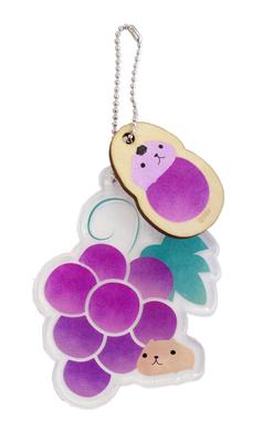 Capybara-san Acrylic & Wood Charm Grape KB680D Purple W80xH115xD8mm