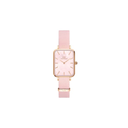 [Official Shop/Authentic Import/2-Year Warranty] Daniel Wellington DW Women's Quadro 20x26 Watch, Coral, Mother-of-Pearl, Pink Nato Strap, Rose Gold,