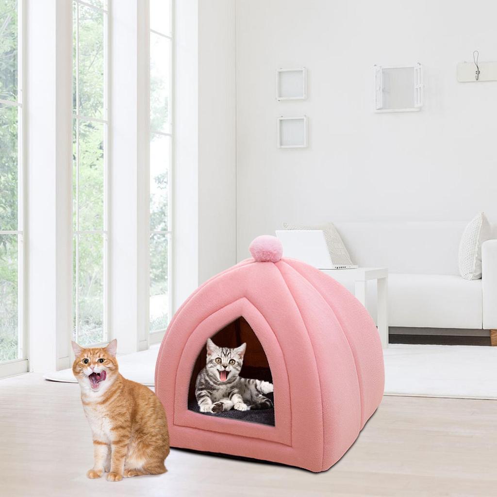 Cat Bed Puppy Kennel Sofa Semi Closed Winter for Cats Dogs Supplies