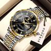 BINBOND Precise Luxury Quartz Wristwatches For Men Luminous Waterproof Week Display Men's Watch Stainless Steel Reloj Free Ship