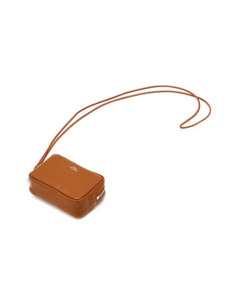 Athe Vanessabruno [Deux] Brown Lambskin Zipper Card Wallet Aaho6E587W2