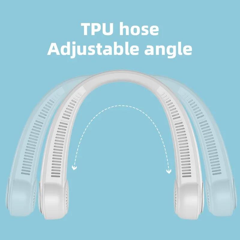 2000mAh Přenosný Venkovní Malý Ventilátor USB Nabíjení Bezlopatkový Závěsný Krční Ventilátor 3 Rychlosti Nastavitelný Bezdrátový Bezlopatkový Krční Ventilátor